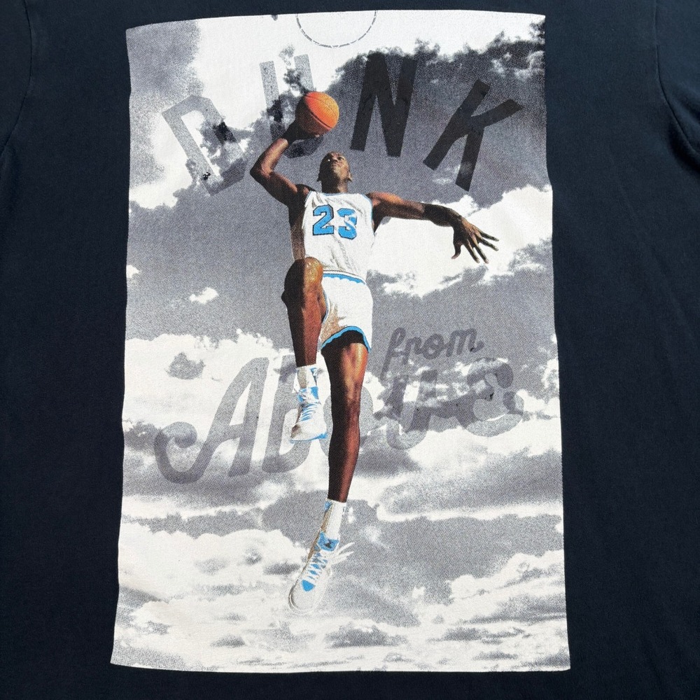 Jordan Graphic T-Shirt Men's M Black Dunk From Above 100% Cotton Basketball - Picture 7 of 13
